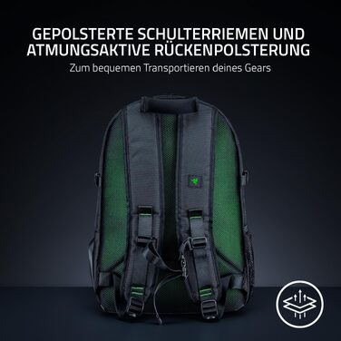 Ігровий рюкзак Razer Rogue V3 для ноутбука до 17.3 дюймів, зносостійкий поліестер, чорний