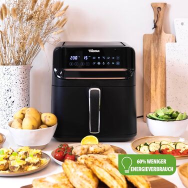 Цифрова аерофритюрниця Tristar 6 л, 1,5 кг, матова чорна, FR-9025, без вікна