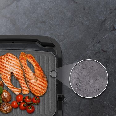Електрогриль Cecotec Rock'nGrill 2000 з відкритим грилем, 2000 Вт, регульована температура, антипригарне покриття