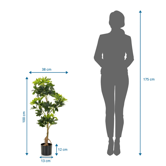 Штучна рослина / Штучне дерево SCHEFFLERA Radiant Aralia 90 см Пластик зелений hjh ОФІС