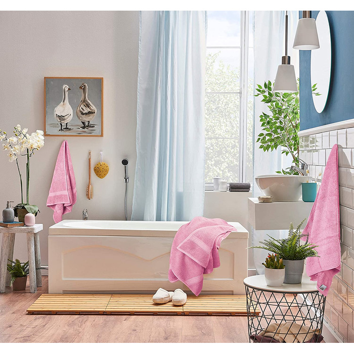 Набір рушників Utopia Towels 8 шт, бавовна, рожеві – 2 банних, 2 для рук, 4 серветки з петелькою