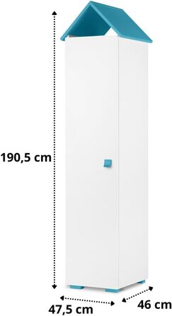 Дитяча шафа KONSIMO PABIS 190,5x47,5x46 см, будиночок, рожевий, книжкова полиця для дівчаток і хлопчиків