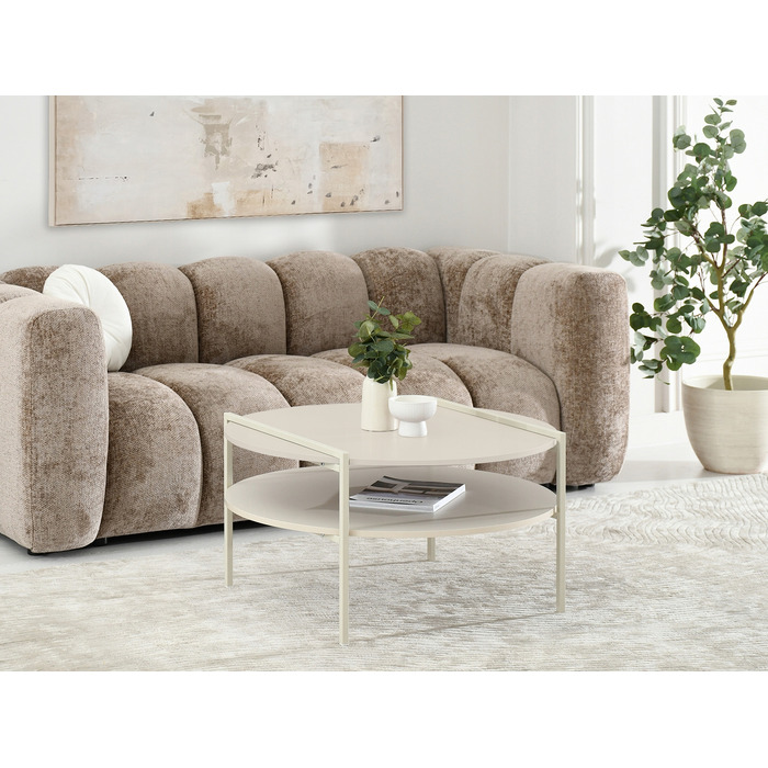 Журнальний стіл Mebel-Partner круглий, 80 x 80 x 45 см, кремовий