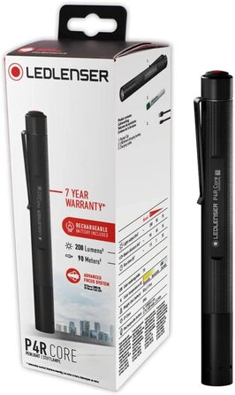 Ліхтарик Ledlenser P4R Core, LED, 200 люмен, акумуляторний, фокусування, 3 режими, 95 м, USB, кліпса, ручка