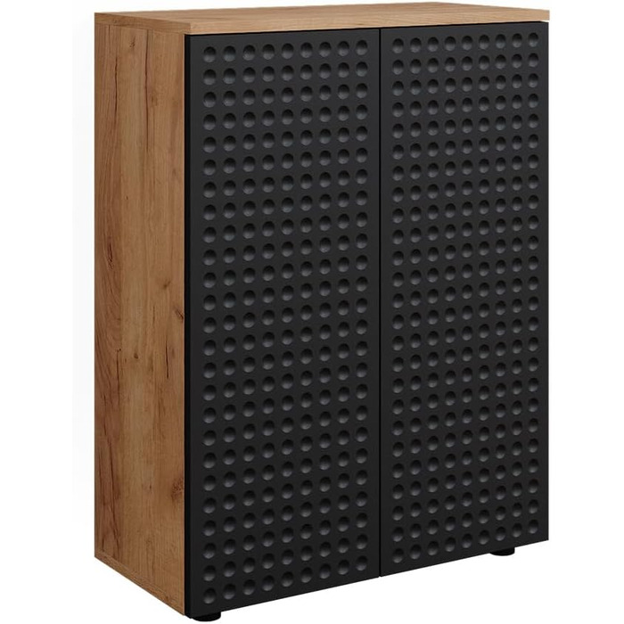 Шафа для ванної Vicco Irma, золота дубова/антрацит, 60x81 см, антрацит з візерунком