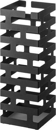 Підставка для парасольок Yamazaki 2363 BRICK, чорна, сталева, мінімалістичний дизайн, 15x15x43 см