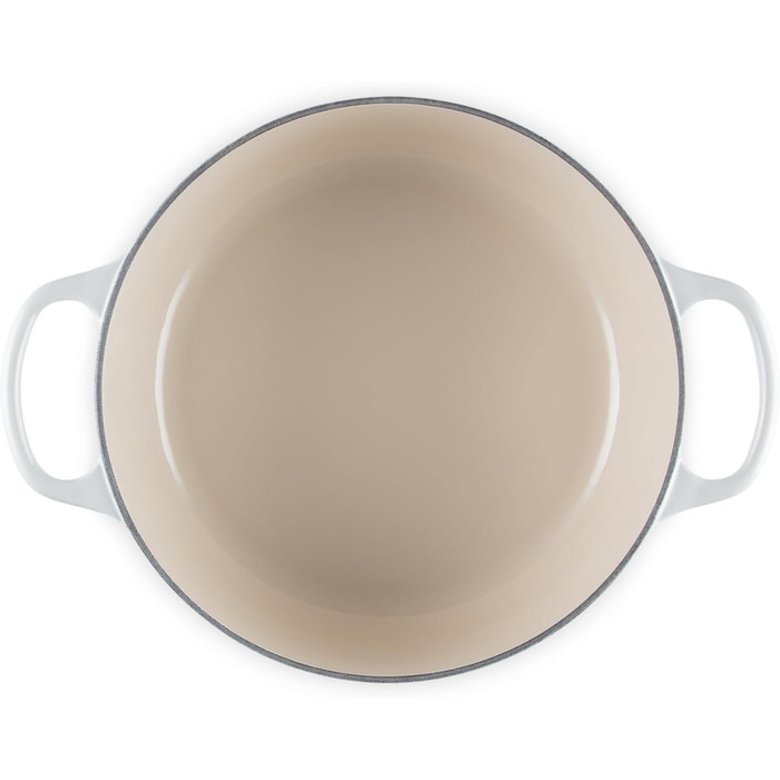 Чавунна каструля-брятер Le Creuset Signature з кришкою, 24 см, кругла, для всіх типів плит та індукції, 4,2 л, колір Meringue