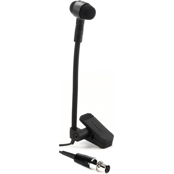 Конденсаторний мікрофон Shure PGA98H-TQG з гнучкою шийкою, кліпсою, TA4F-роз'ємом для бездротових систем, чорний
