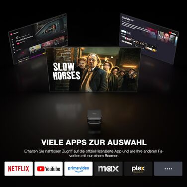 Smart Beamer VOPLLS 1080P Full HD WiFi 6 Bluetooth: Міні-проектор для дому та вулиці, 800 ANSI лм, автофокус, корекція трапеції, чорний
