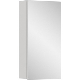 Дзеркальна шафка для ванної xonox.home Vira X2LA9723, біла, меламін, 38x77x18 см, з великою дзеркальною поверхнею, 1-дверна