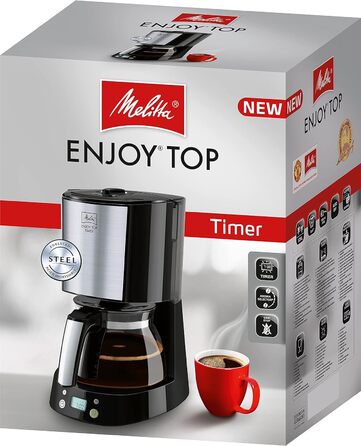 Кавоварка Melitta Enjoy Top Timer, фільтр, скляна колба, таймер, 10 чашок, чорна
