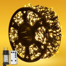 Світлодіодна гірлянда MAGGIFT Cluster 20м, 1000 LED, теплий білий колір, водонепроникна для вулиці та дому, з пультом, таймером та 8 режимами роботи