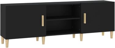 TV-тумба vidaXL чорна 150x30x50 см, деревостружкова, для вітальні, телевізійна підставка, меблі для Hi-Fi апаратури