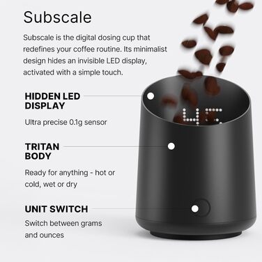 Ваги кавові Subminimal Kaffevåg SubScale для еспресо та пуроверу: цифрові, компактні, для бариста та кавоманів