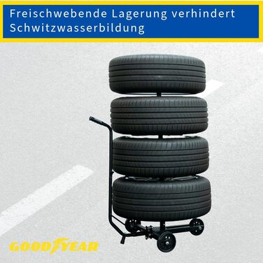 Візок для зберігання коліс Goodyear: 2 рівні, висота регулюється, 120 кг, блакитний