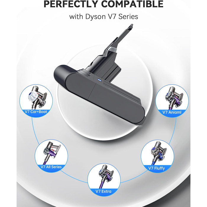 Акумулятор Morpilot V7 8000mAh для пилососа Dyson V7 SV11 Animal, Motorhead, Pro, Trigger, Fluffy + 3 фільтри