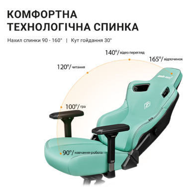 Крісло ігрове Anda Seat Kaiser 3 Green Size XL