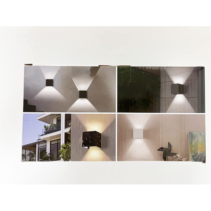 Klighten LED бра 12 Вт, настінні світильники для внутрішніх і зовнішніх робіт, регульований світловий потік вгору-вниз, тепле біле світло 3000K, IP65, антрацит RAL 7016, комплект 2 шт, для вітальні, спальні, балкона
