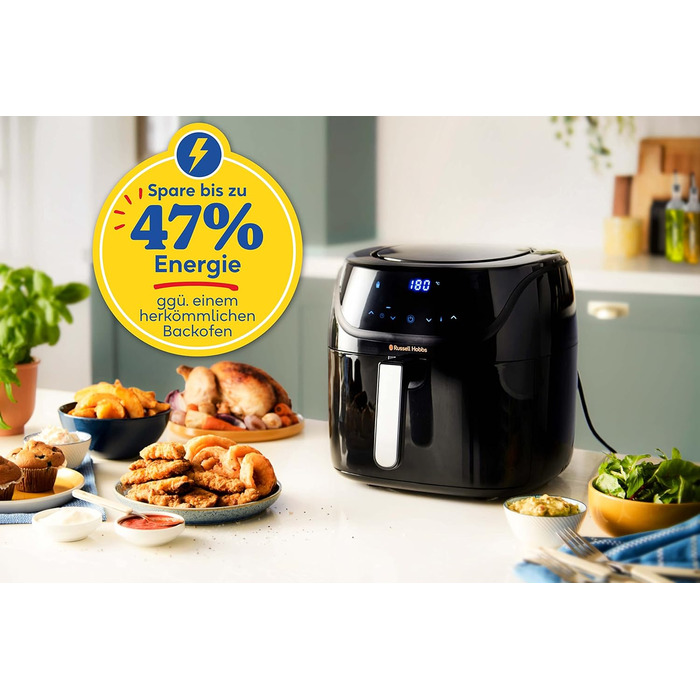 Фритюрниця Russell Hobbs SatisFry XXL 8л Rapid AirFryer: 7 функцій, 10 програм, без олії, гриль, випічка, смаження