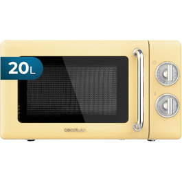 Мікрохвильова піч Cecotec Proclean 3010 Retro, 20 л, 700 Вт, механічне керування, 6 режимів, таймер 30 хв, режим розморожування, вінтажний дизайн, зелена, сталь