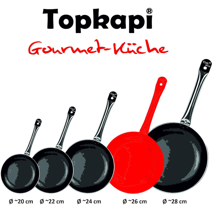 Сковорода Topkapi Gourmet Expert 26 см, антипригарна, алюміній, індукція, потрійне покриття, ручка з нержавіючої сталі, професійна якість