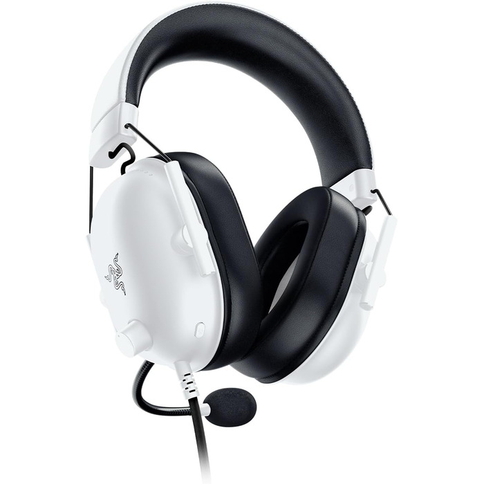 Ігрова гарнітура Razer BlackShark V2 X White — дротова навушники для кіберспорту, 7.1 Surround Sound, 50мм Triforce драйвери, мікрофон HyperClear Cardioid, білий колір
