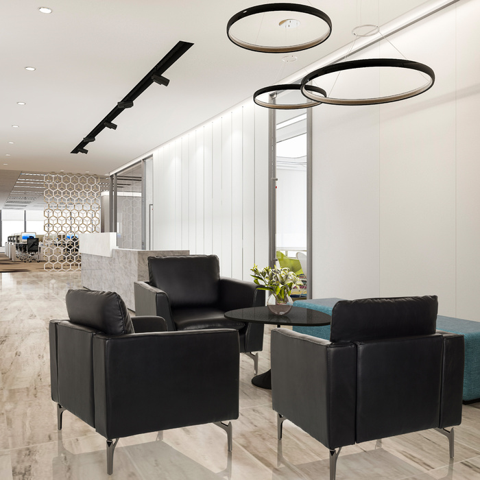 Крісло-релакс / Одномісне крісло BAVERO з екошкіри чорного кольору hjh OFFICE