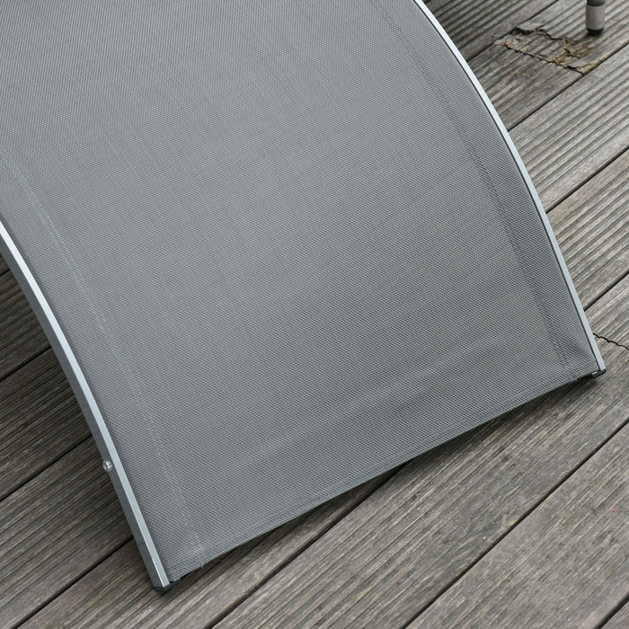 Outsunny Садові шезлонги з подушками Шезлонг Relax Lounger ергономічний алюмінієвий Texteline сірий 160 x 60 x 65 см