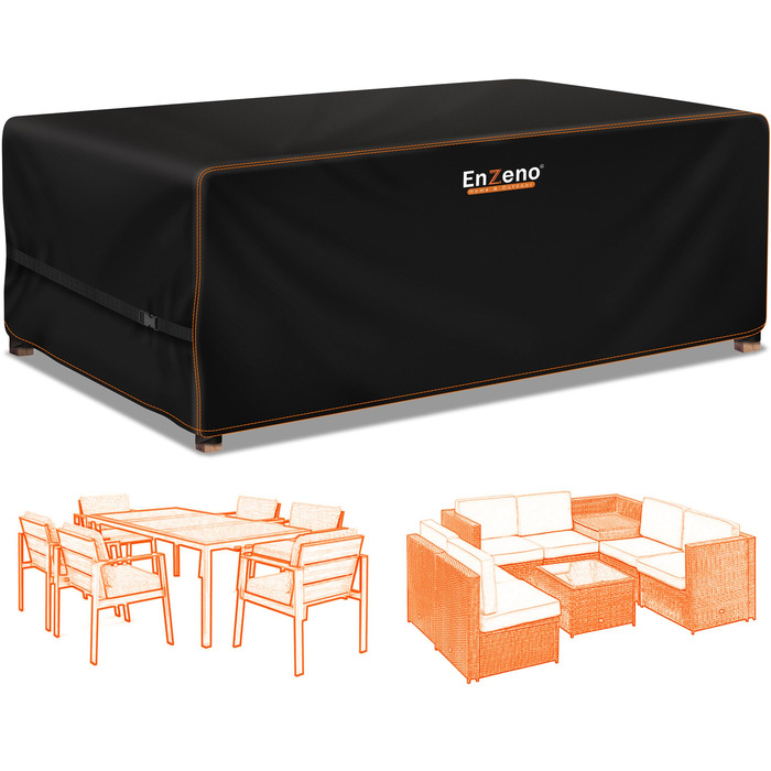 Чохол для садових меблів водонепроникний прямокутний Oxford 210D 210x160x74 см для плетених меблів