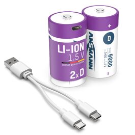 Акумулятор ANSMANN E-Block Li-Ion 9V 340mAh з портом USB-C (Mono D), перезарядний
