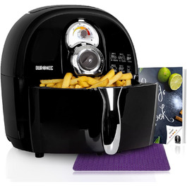 Фритюрниця без олії Duronic AF1 BK, 2 л, 1500 Вт, аерофритюрниця, міні духовка для смаження, запікання, тушкування, Cool Touch, температура до 200°C