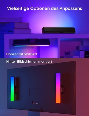 Світлодіодна LED-лампа Govee Lightbar RGBICWW для підсвітки телевізора, 16 млн кольорів, керування через Alexa, Google Assistant та мобільний додаток, диммована, для кімнати і геймінгу
