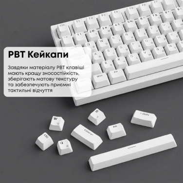 Дротова механічна клавіатура Ajazz AK820 Red Switch White (AK820-R-W)