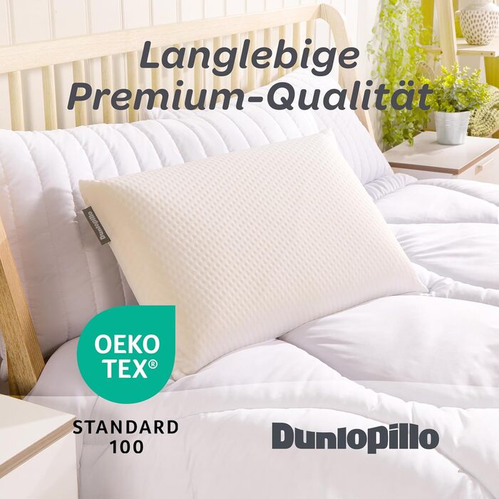 Ортопедична подушка для шиї Dunlopillo з ефектом пам'яті (Memory Foam), ергономічна підтримка при болях у шиї, 55x35x11 см