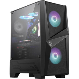 Корпус MSI MAG FORGE 100R Mid-Tower ATX, чорний, з RGB підсвіткою, 2x USB 3.1, 2x 120 мм A-RGB вентилятори, 1x 120 мм вентилятор