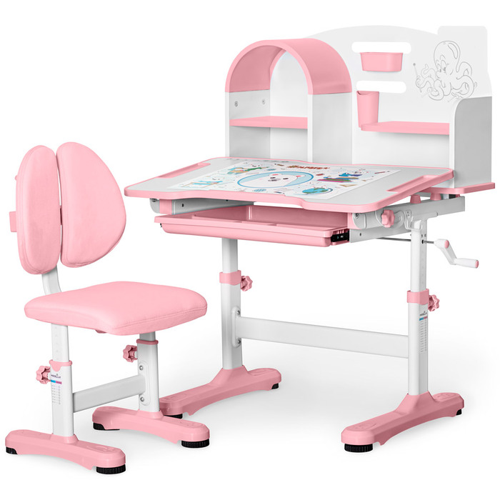 Комплект меблів (стіл + стільчик + полиця) Mealux Octo Pink (арт. BD-33 PN)