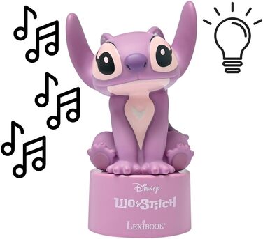 Дитячий Bluetooth-нічник Lexibook Disney Stitch & Angel, рожевий, модель NS02D1