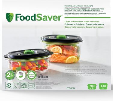 Набір вакуумних контейнерів FoodSaver Preserve & Marinate для зберігання та маринування продуктів, BPA-free, герметичні, 3 шт. (700 мл, 1.2 л, 1.8 л)