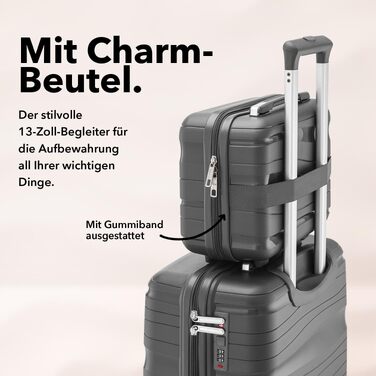 Валіза Travel One Hartschalen – Набір валіз 3 шт (32/60/98л), кодовий замок, 360° колеса, антрацит