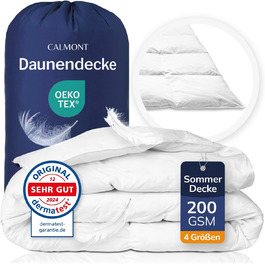 CALMONT Пухова ковдра 135x200/200x200 | 100% пух та перо | Для алергіків | Oeko-Tex