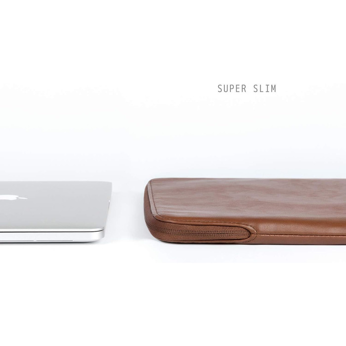 Захисний чохол-папка Comfyable Slim з PU-шкіри для MacBook Air та MacBook Pro 13/13.3/14 дюймів (M1, M2, M3, M4, M5, 2021-2026), коричневий