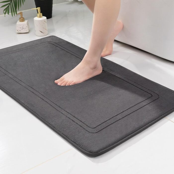Килимок для ванної кімнати Chakme, антиковзкий, 60x90 см, темно-сірий