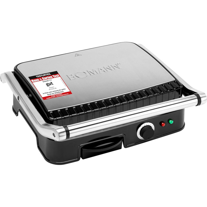Контактний гриль Bomann KG 2242 CB | 2000W | антипригарне покриття | для приготування Паніні та контактного гриля