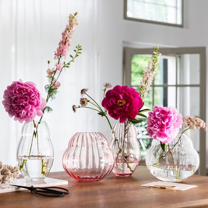 Ваза Villeroy & Boch Rose Garden 20 см рожева, скляна ваза для квітів, декор для дому та столу, кришталь