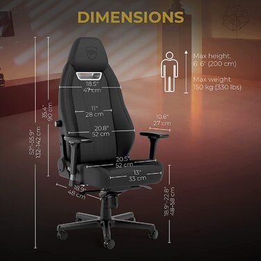 Ігрове крісло noblechairs Legend Black Edition, екошкіра, 4D підлокітники, до 150 кг