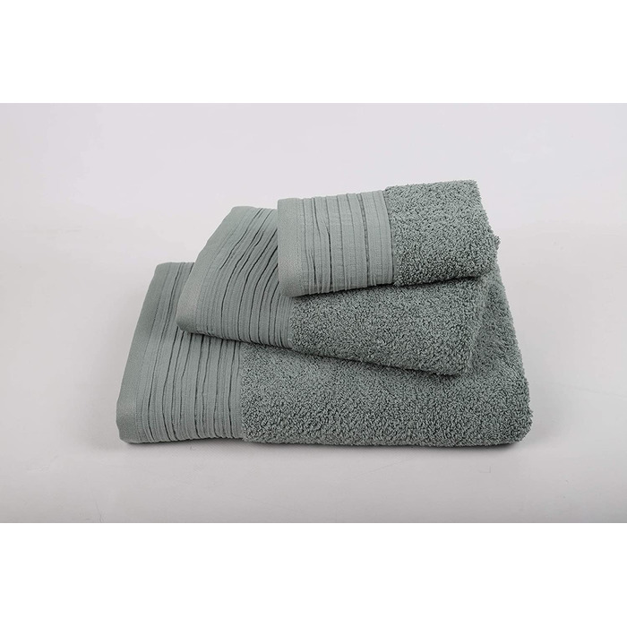 Рушник для душу Jilda-Tex Premium, 100% бавовна, махровий, зелений, 70x140 см, 2 шт, лляна текстура