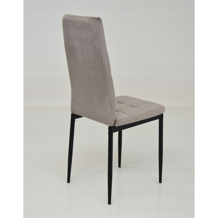 Обідній стіл ARTISAN (80x120 см, розкладний до 160 см) та 4 оббиті стільці сірого кольору