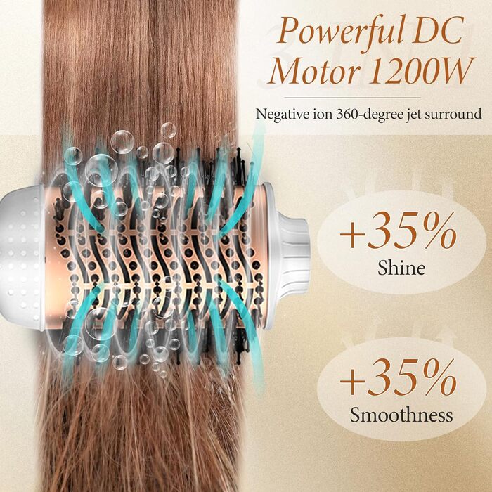 Набір професійних фенів-щіток 3-в-1 Air Styler Whitegold: фен, щітка для волосся, випрямляч