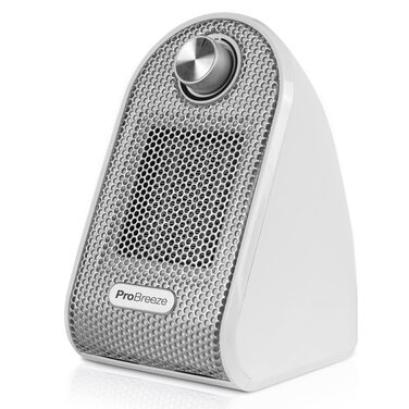 Керамічний обігрівач Pro Breeze 500W — компактний електричний тепловентилятор для робочого столу з термостатом та захистом від перегріву та перекидання