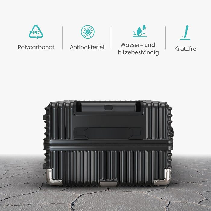 Валіза для ручної поклажі Voyagoux 113 л, велика жорстка валіза з ABS, TSA-замок, 4 колеса 360°, міцна і легка, 75x47x29 см, чорна